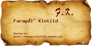 Faragó Klotild névjegykártya